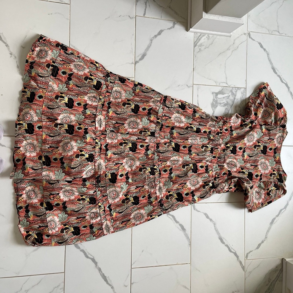 Anthropologie Maeve Somerset Maxi Botanic Garden Tiered Cotton Dress Sz Large - Picture 9 of 9